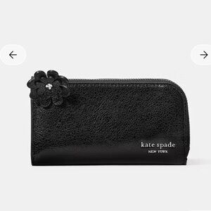 Kate Spade Black Devin Glazed Bifold small wallet